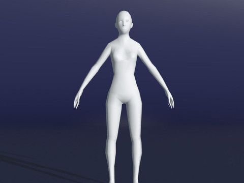 Female Body Base Mesh 28 Animations 1k Polygons 3Dモデル