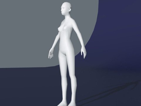 Female Body Base Mesh 28 Animations 1k Polygons 3Dモデル