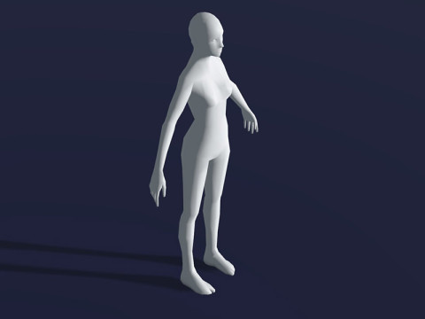 Female Body Base Mesh 28 Animations 1k Polygons 3Dモデル