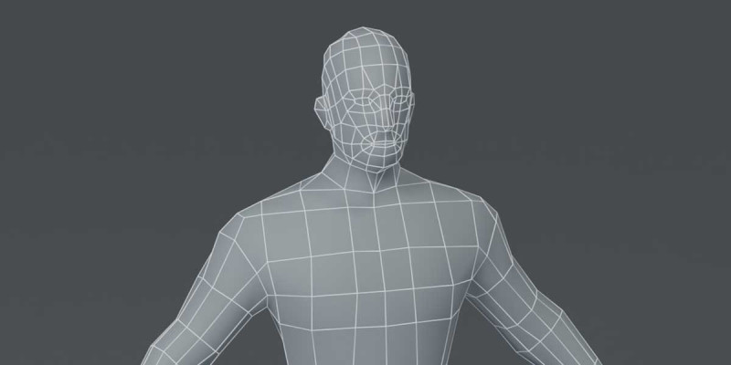 Male Body Base Mesh 1000 Polygons 3D Model .c4d .max .obj .3ds .fbx .stl .blend 