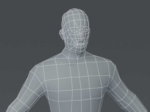 Male Body Base Mesh 1000 Polygons 3Dモデル