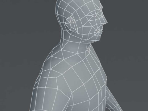 Male Body Base Mesh 1000 Polygons 3D Model