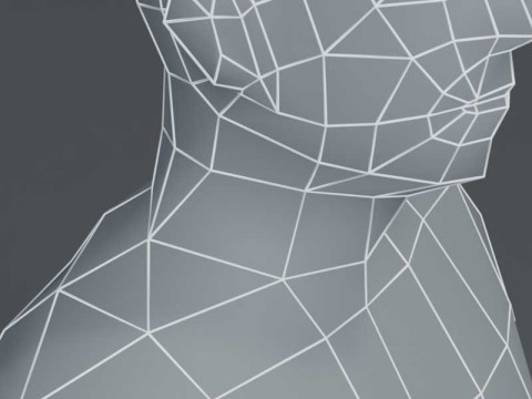 Male Body Base Mesh 1000 Polygons 3D Model