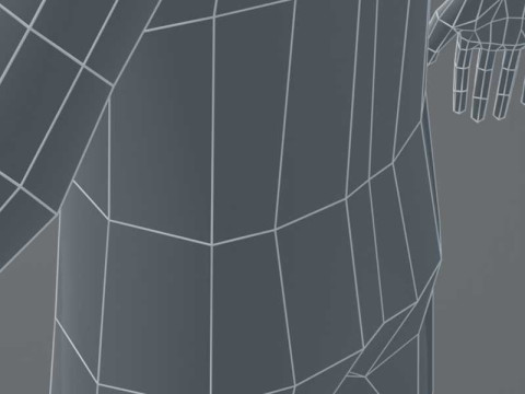 Male Body Base Mesh 1000 Polygons 3D Model