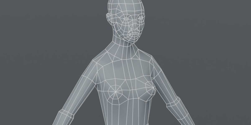 Female Body Base Mesh 1000 Polygons 3D Model .c4d .max .obj .3ds .fbx .stl .blend 