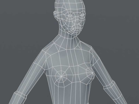 Female Body Base Mesh 1000 Polygons Modelo 3D