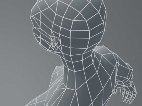 Female Body Base Mesh 1000 Polygons 3D Model