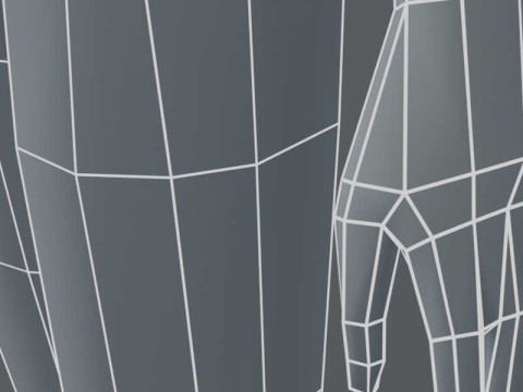 Female Body Base Mesh 1000 Polygons 3D Model