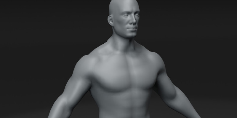 Male Body Base Mesh 10k Polygons Modelo 3D .c4d .max .obj .3ds .fbx .stl .blend 