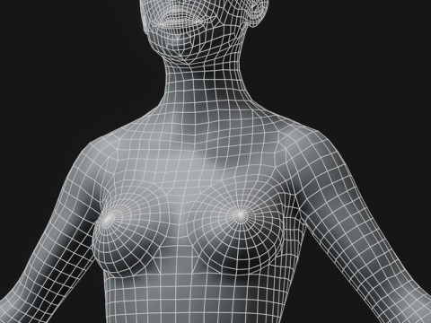 Female Body Base Mesh 10k Polygons 3D Model