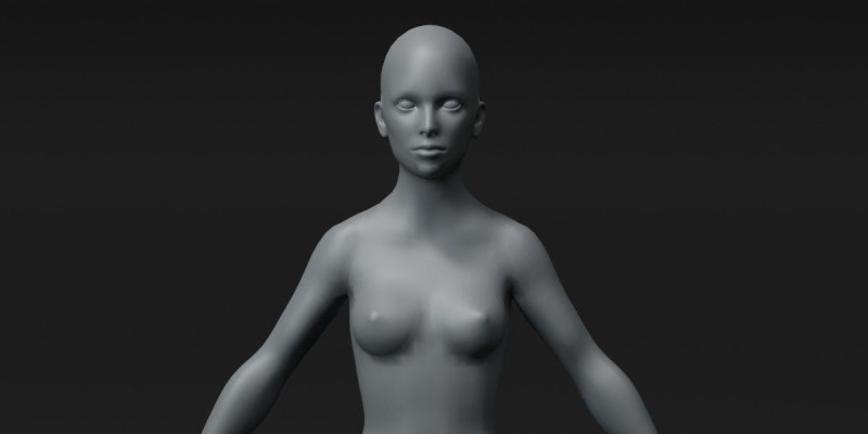 Female Body Base Mesh 20k Polygons 3D Модель .c4d .max .obj .3ds .fbx .stl .blend 