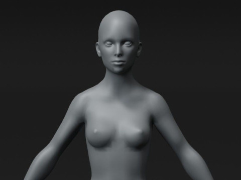 Female Body Base Mesh 20k Polygons 3D Модель