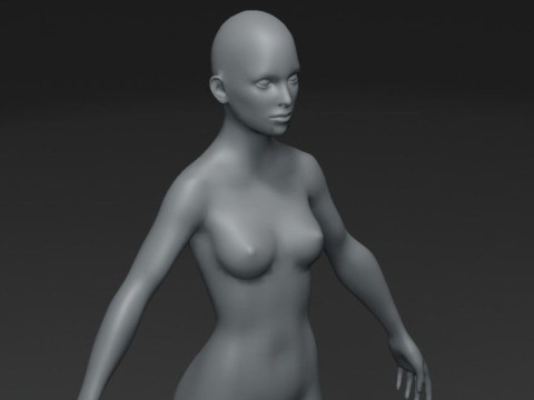 Female Body Base Mesh 20k Polygons 3D Модель
