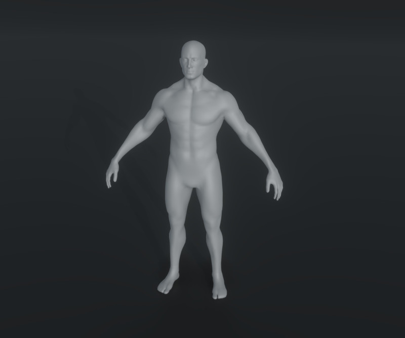 Male Body Base Mesh Animated and Rigged 20k Polygons 3D मॉडल .c4d .max .obj .3ds .fbx .stl .blend 