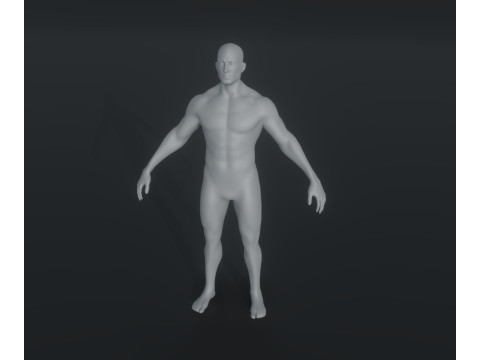 Male Body Base Mesh Animated and Rigged 20k Polygons Modelo 3D