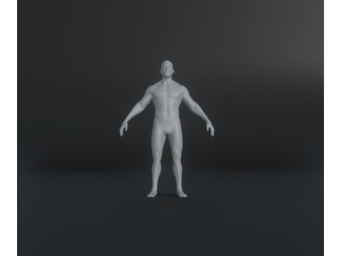 Male Body Base Mesh Animated and Rigged 20k Polygons 3D मॉडल