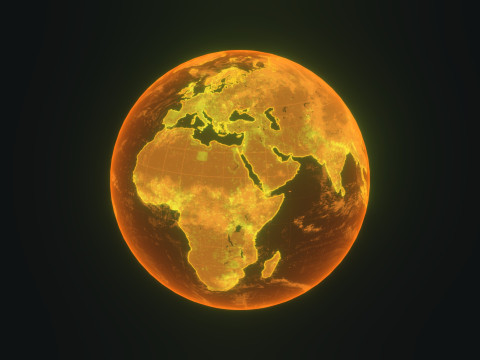 Gold Hologram Planet Earth Sci-Fi Modello 3D