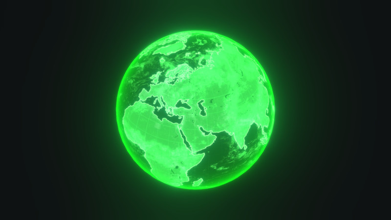 Green Hologram Planet Earth Sci-Fi Modello 3D .c4d .max .obj .3ds .fbx .stl .blend 