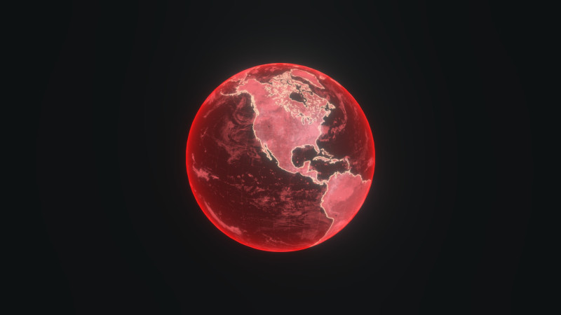 Red Hologram Planet Earth Sci-Fi 3D 모델 .c4d .max .obj .3ds .fbx .stl .blend 