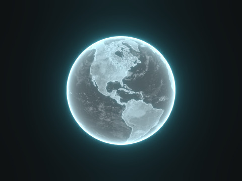Silver Hologram Planet Earth Sci-Fi Modello 3D