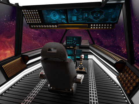 Sci-Fi Fighter Cockpit 3D मॉडल