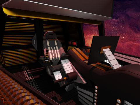 Sci-Fi Fighter Cockpit Modelo 3D