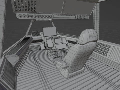 Sci-Fi Fighter Cockpit Modelo 3D