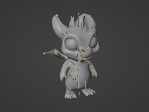 Cartoon Baby Dragon Blue Modelo 3D