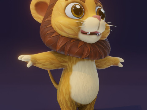 Cartoon Animated Lion and Tiger Collection Model 3D
