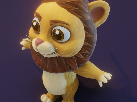 Cartoon Animated Lion and Tiger Collection Model 3D