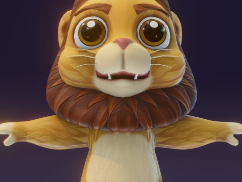 Cartoon Animated Lion and Tiger Collection Model 3D