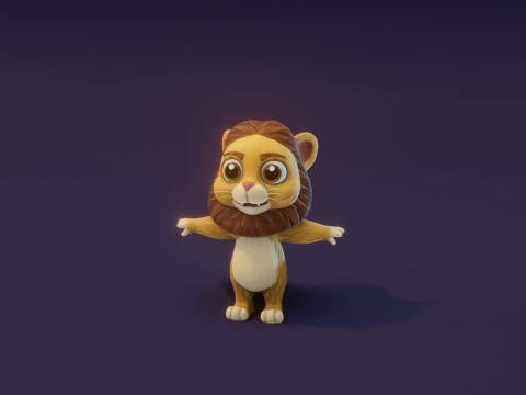 Cartoon Animated Lion and Tiger Collection Model 3D
