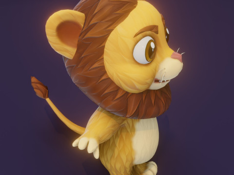 Cartoon Animated Lion and Tiger Collection Model 3D