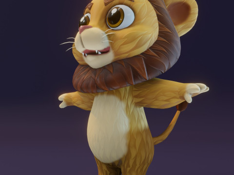 Cartoon Animated Lion and Tiger Collection Model 3D