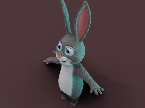 Cartoon Animated Rabbit and Fox Collection Model 3D