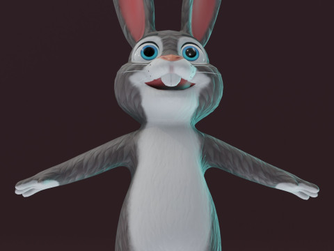 Cartoon Animated Rabbit and Fox Collection Model 3D