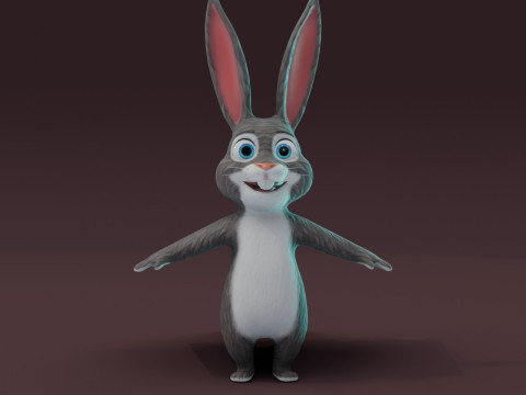Cartoon Animated Rabbit and Fox Collection Model 3D