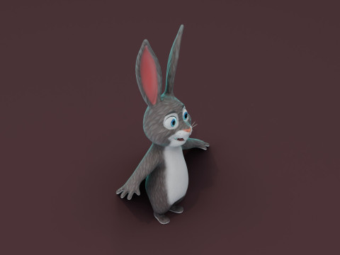 Cartoon Animated Rabbit and Fox Collection Model 3D