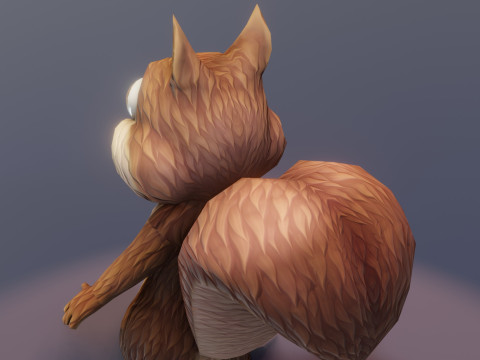 Cartoon Animated Ara Parrot and Squirrel Collection 3D Model