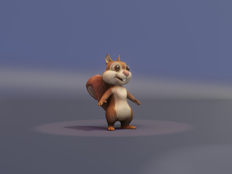 Cartoon Animated Ara Parrot and Squirrel Collection 3D Model