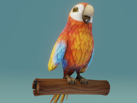 Cartoon Animated Owl and Ara Parrot Collection 3D-Modell