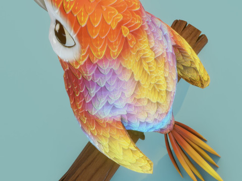 Cartoon Animated Owl and Ara Parrot Collection 3D-Modell
