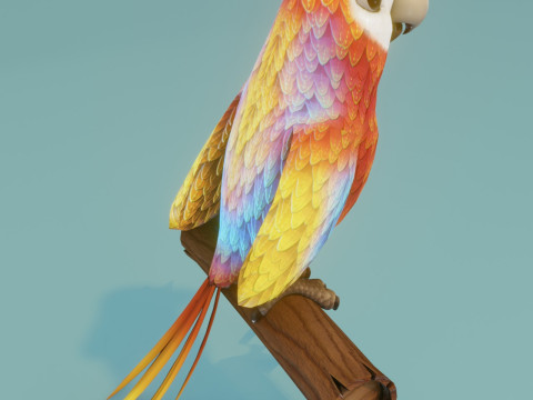 Cartoon Animated Owl and Ara Parrot Collection 3D-Modell