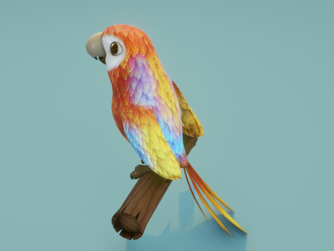 Cartoon Animated Owl and Ara Parrot Collection 3D-Modell