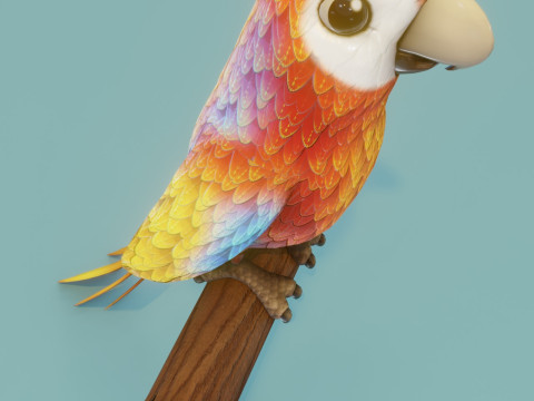 Cartoon Animated Owl and Ara Parrot Collection 3D-Modell