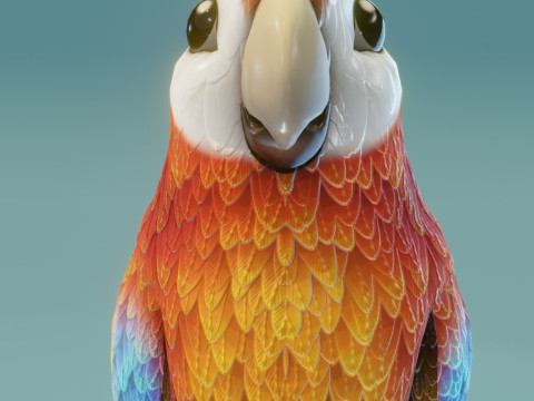 Cartoon Animated Owl and Ara Parrot Collection 3D-Modell
