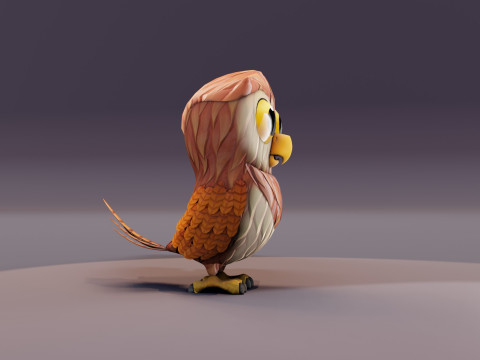 Cartoon Animated Owl and Ara Parrot Collection 3D-Modell