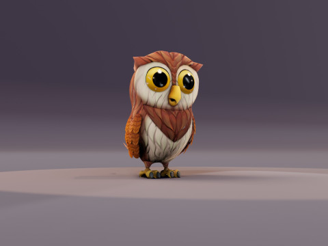 Cartoon Animated Owl and Ara Parrot Collection 3D-Modell