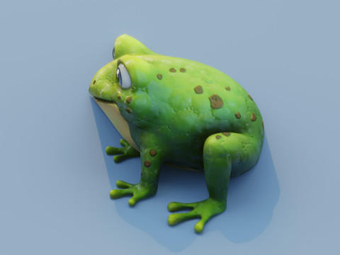 Cartoon Animated Frog and Tiger Collection Model 3D