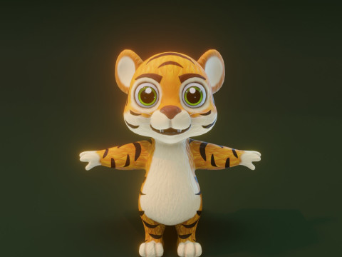 Cartoon Animated Frog and Tiger Collection Model 3D